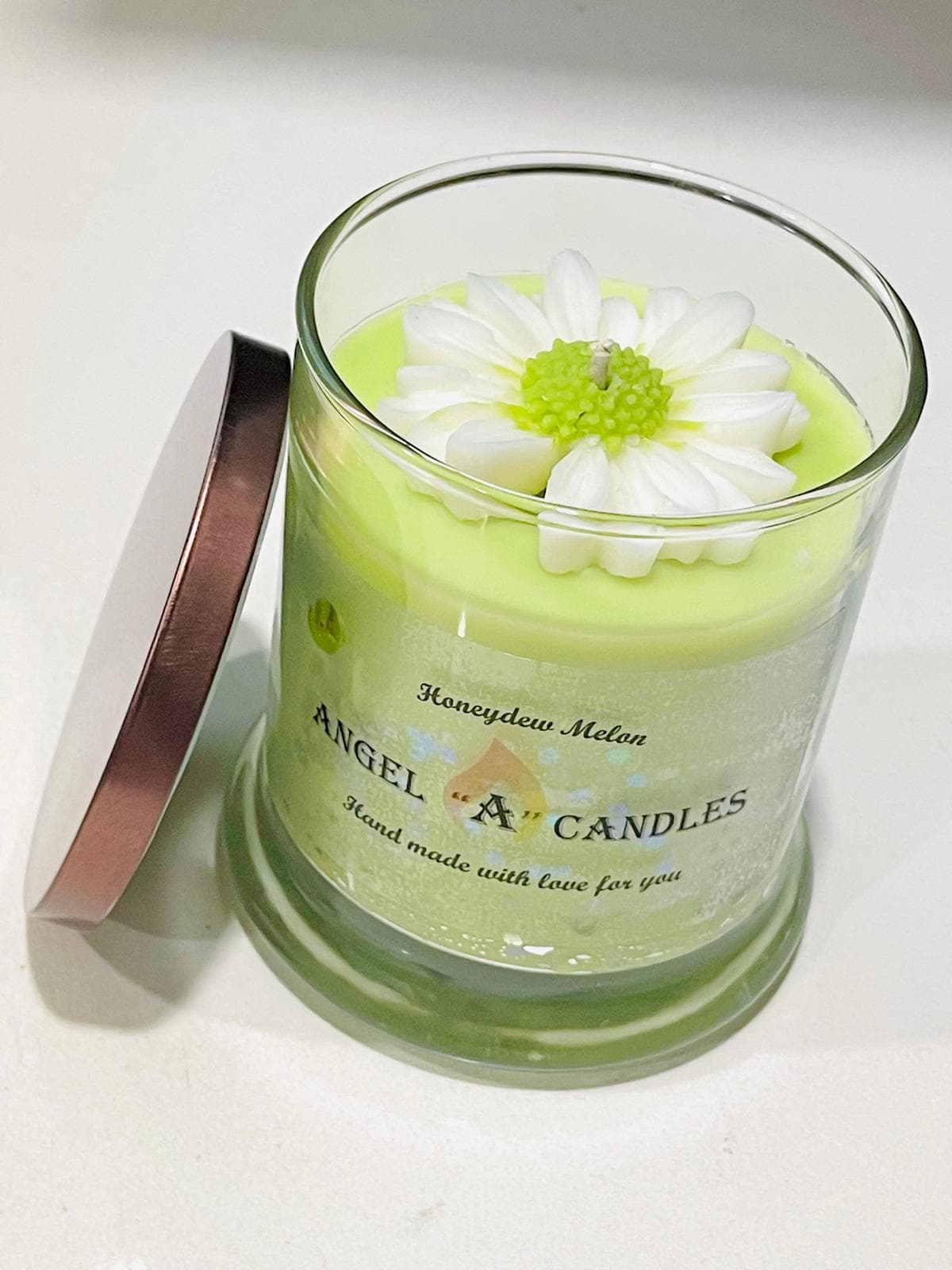 Angel “A” Candles Honeydew Melon Flower Jar Candle